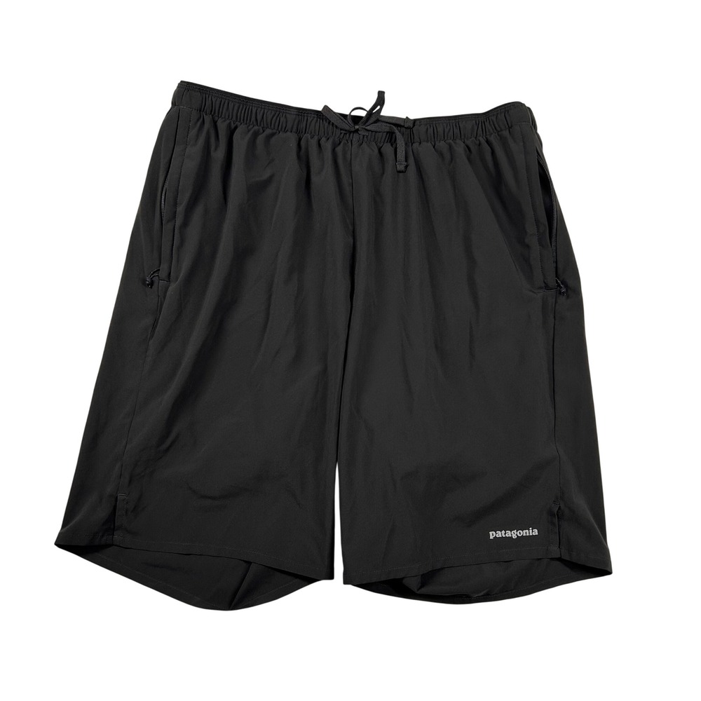 Patagonia Shorts Mens Large Nine Trails Black Lined Running Athletic 8" Inseam